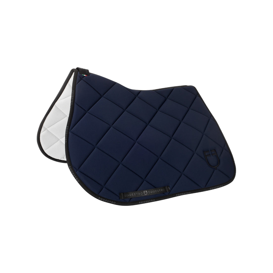 Jumping saddle pad technical fabric with logo NAVY/BLACK