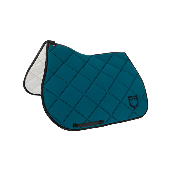 Jumping saddle pad technical fabric with logo PETROL/BLACK