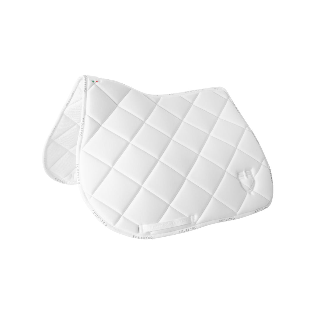 Jumping saddle pad technical fabric with logo WHITE/WHITE