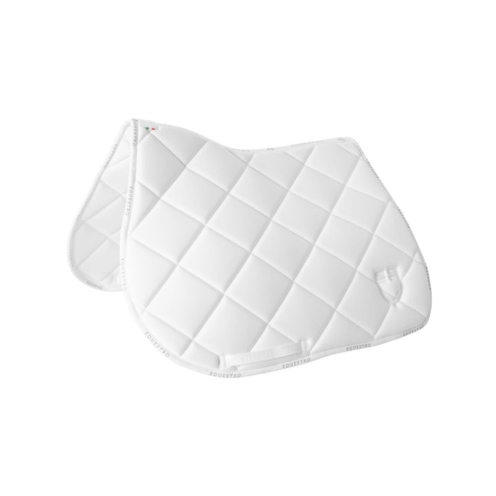 Jumping saddle pad technical fabric with logo WHITE/WHITE