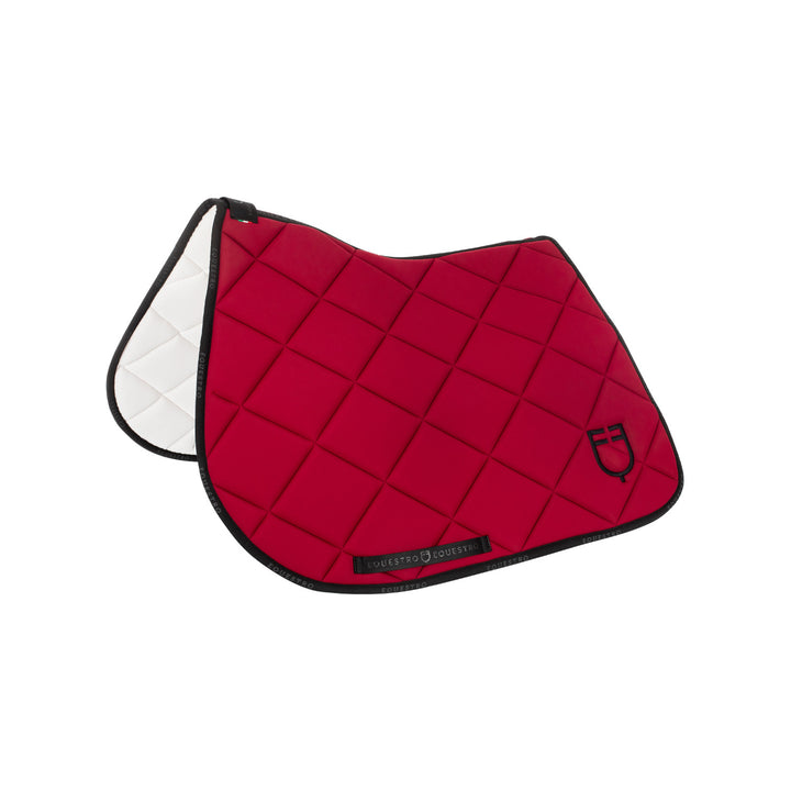 Jumping saddle pad technical fabric with logo WINE/BLACK