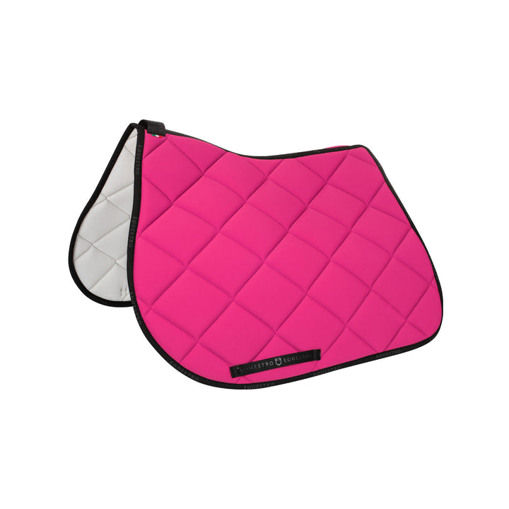 Jumping saddle pad breathable technical fabri FUCSIA/BLACK