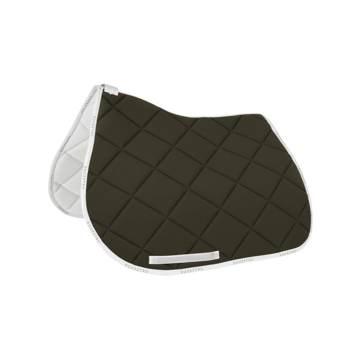 Jumping saddle pad breathable technical fabri MILITARY GREEN/WHITE