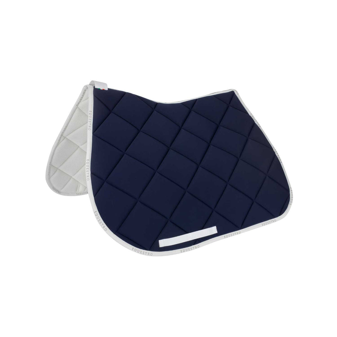Jumping saddle pad breathable technical fabri NAVY/WHITE