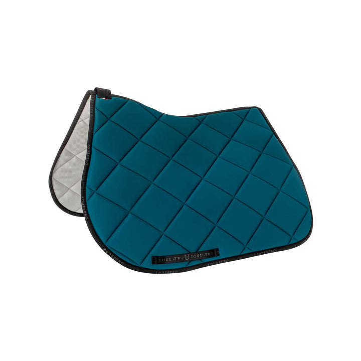 Jumping saddle pad breathable technical fabri PETROL/BLACK