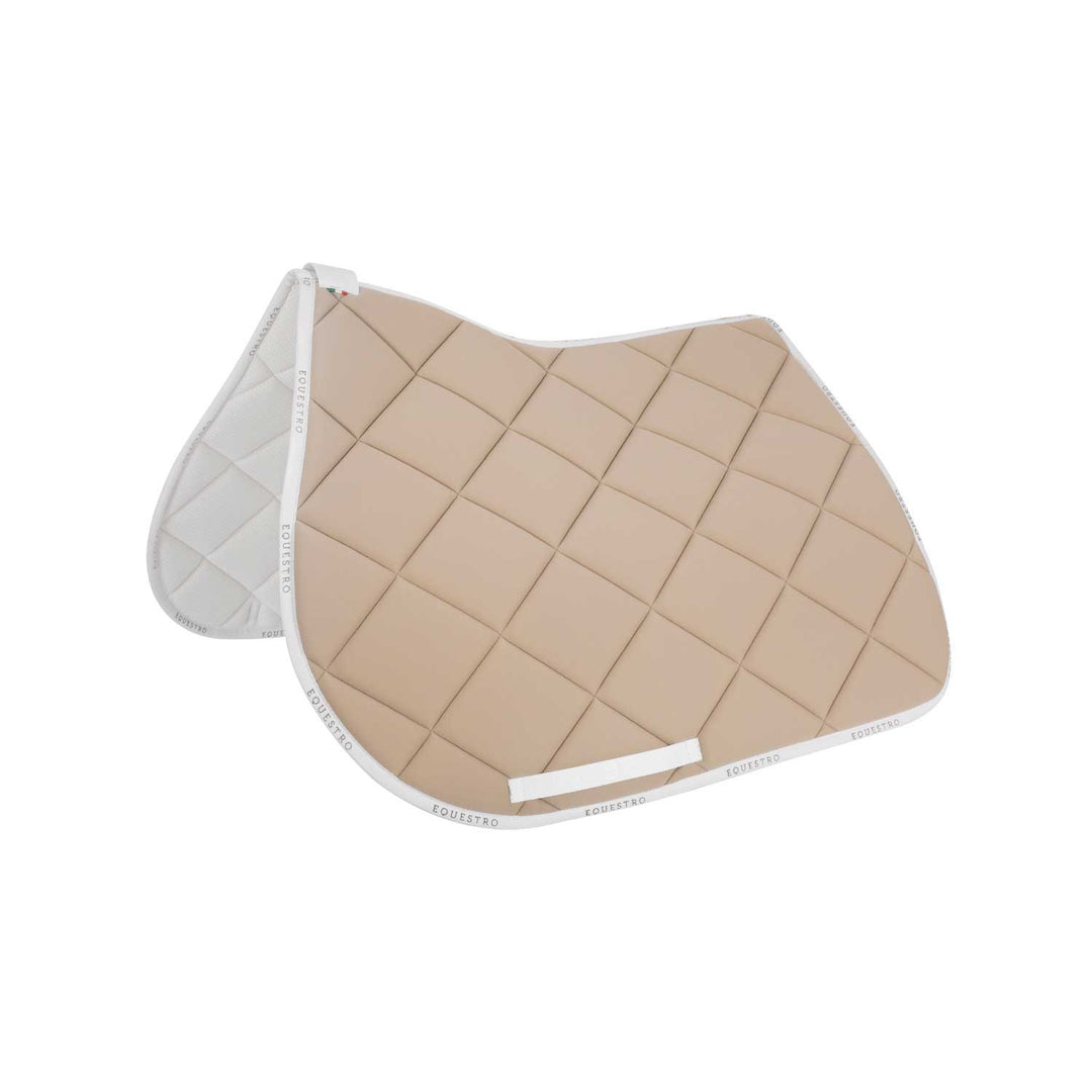 Jumping saddle pad breathable technical fabri SAND/WHITE