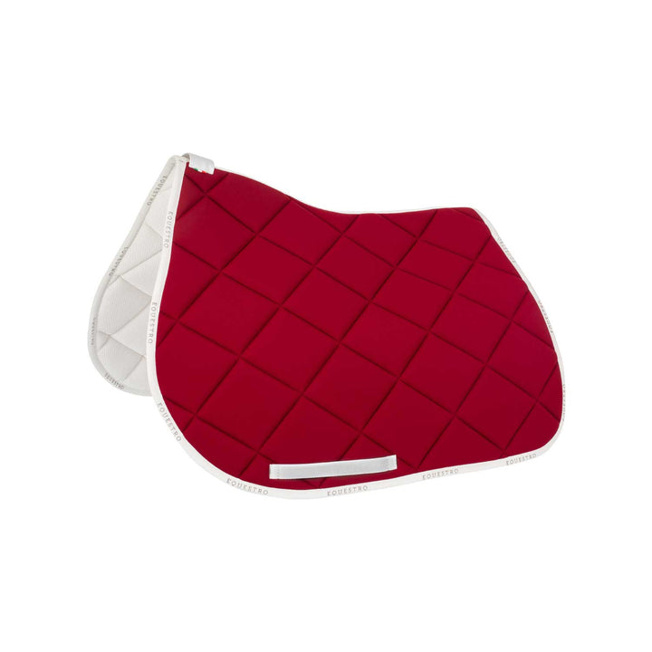 Jumping saddle pad breathable technical fabri WINE/WHITE