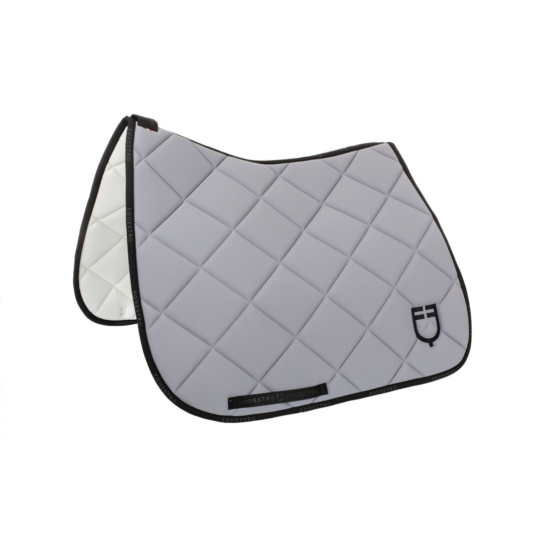 Dressage saddle pad technical fabric with log GREY/BLACK