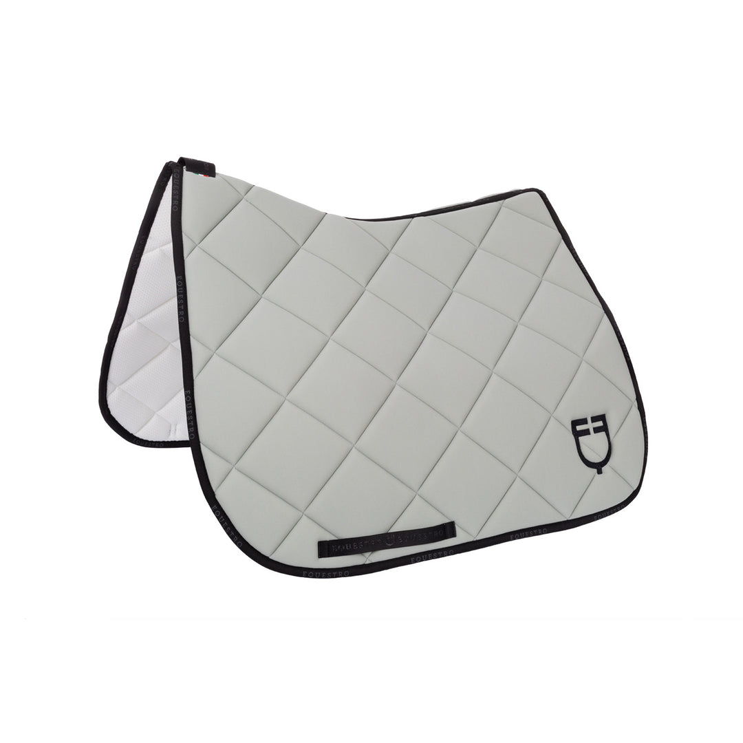 Dressage saddle pad technical fabric with log LIGHT GREEN/BLACK