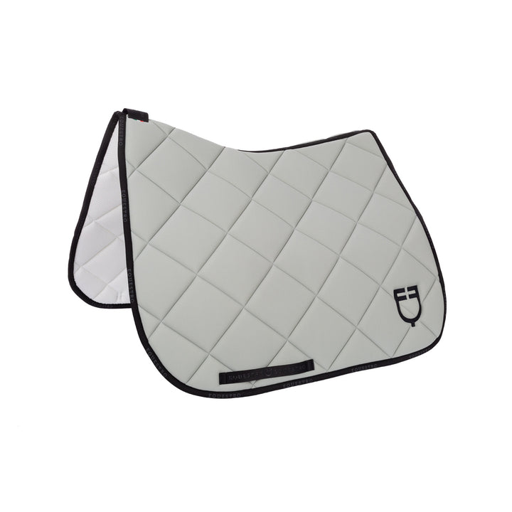 Dressage saddle pad technical fabric with log LIGHT GREEN/BLACK