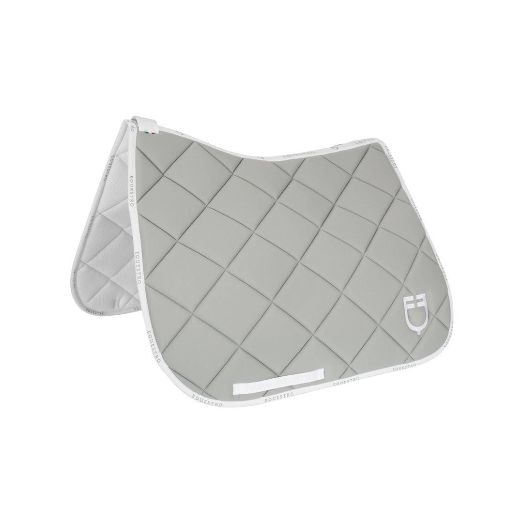 Dressage saddle pad technical fabric with log LIGHT GREEN/WHITE