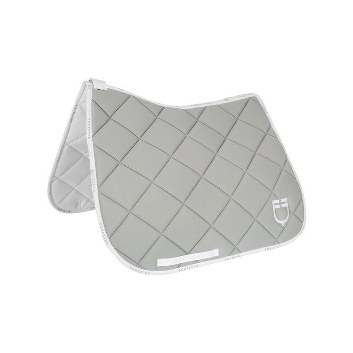 Dressage saddle pad technical fabric with log LIGHT GREEN/WHITE