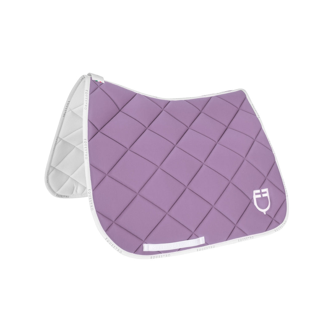 Dressage saddle pad technical fabric with log LILLA/WHITE