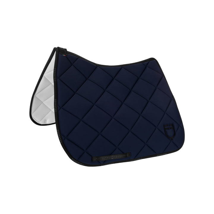Dressage saddle pad technical fabric with log NAVY/BLACK