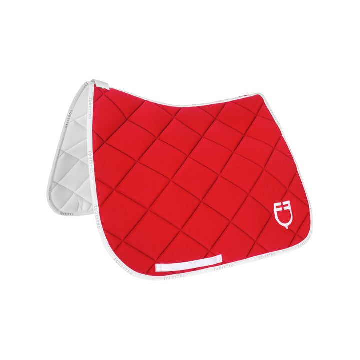 Dressage saddle pad technical fabric with log POPPY RED (17-1664)/WHITE