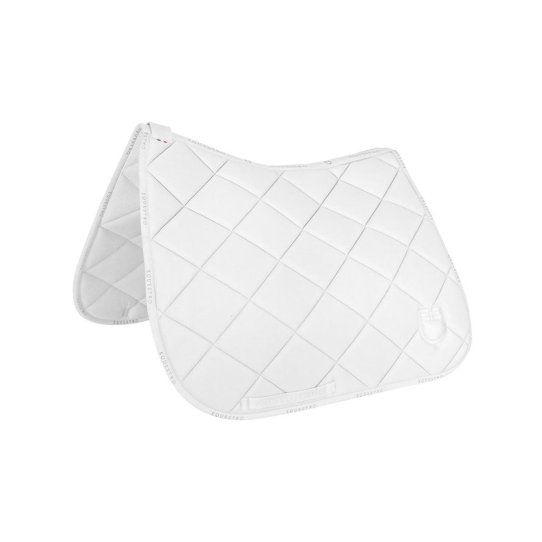 Dressage saddle pad technical fabric with log WHITE/WHITE