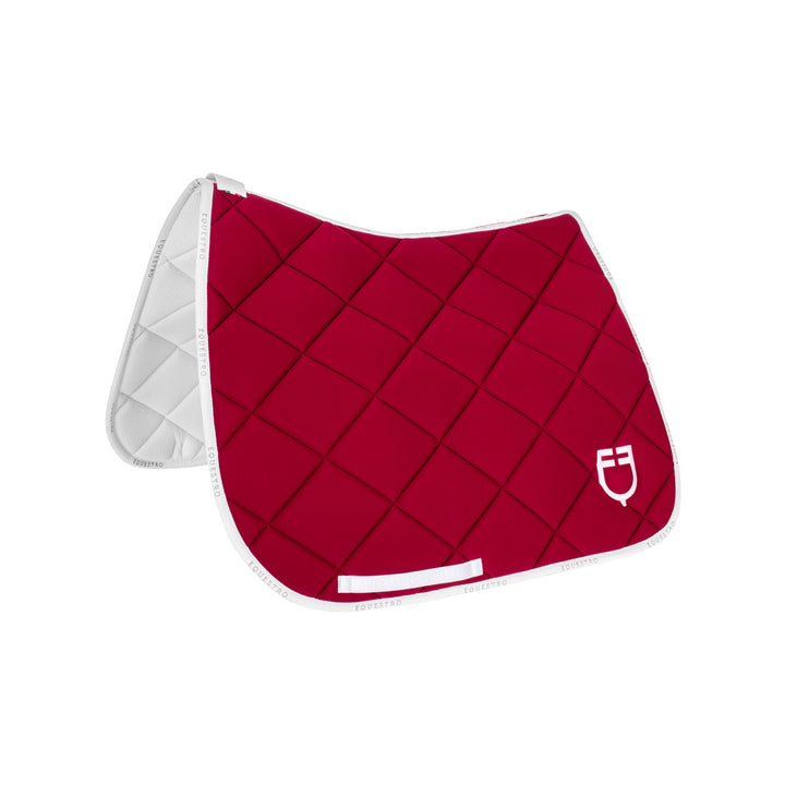 Dressage saddle pad technical fabric with log WINE/WHITE