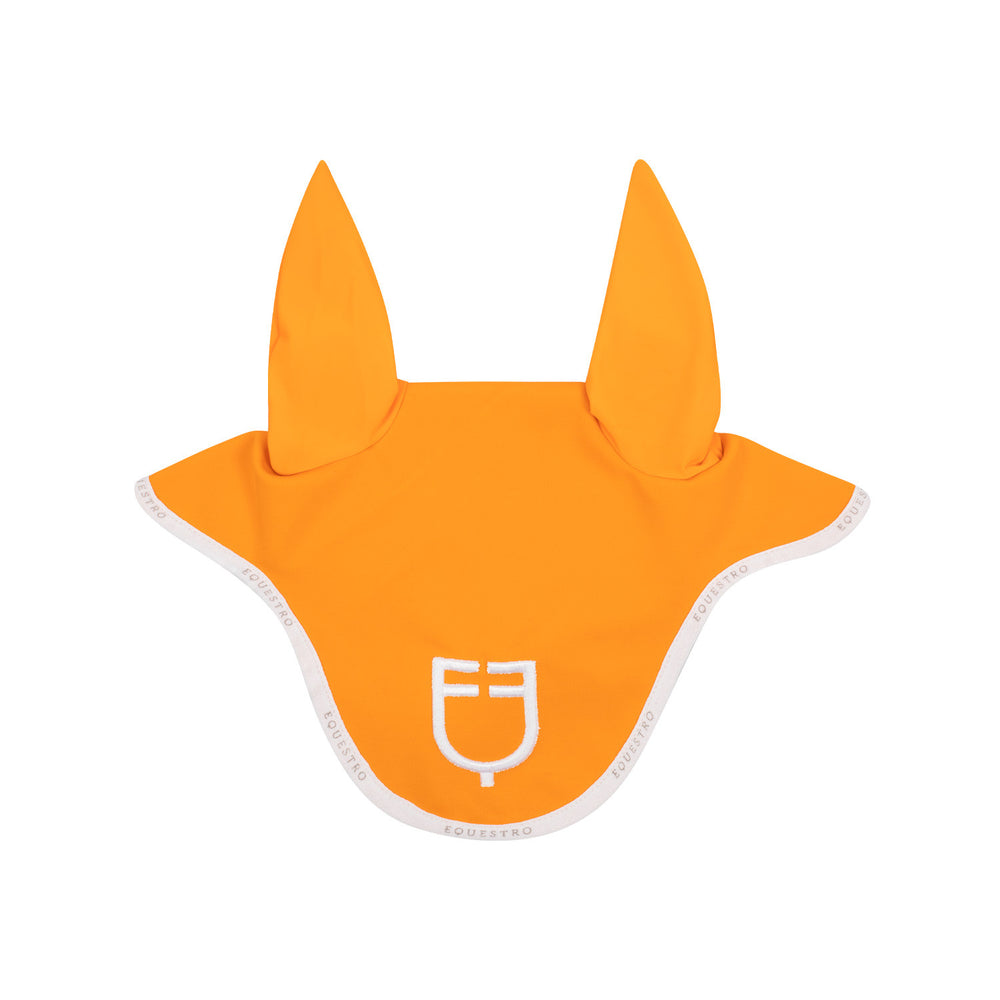 Fly veil in technical fabric with logo ORANGE/WHITE