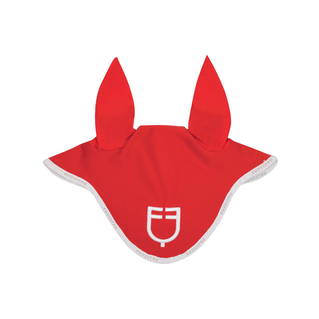 Fly veil in technical fabric with logo POPPY RED (17-1664)/WHITE