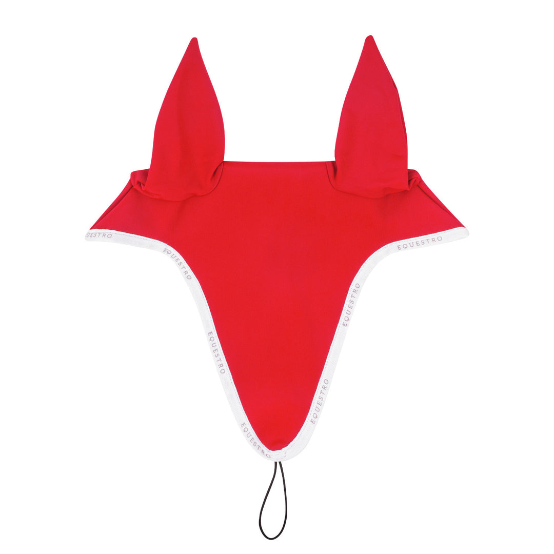 Fly veil in technical fabric with noseband at POPPY RED (17-1664)/WHITE