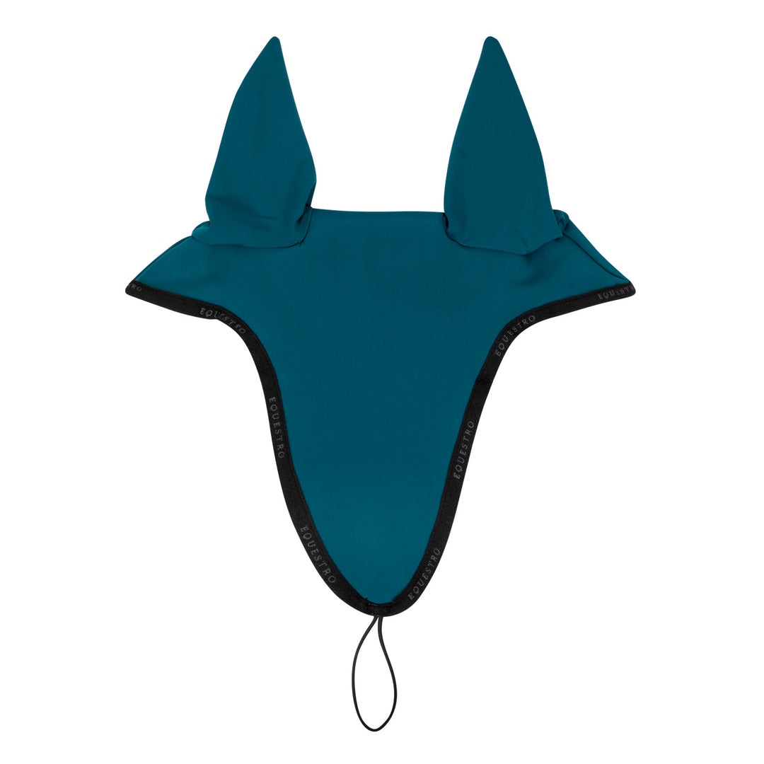Fly veil in technical fabric with noseband at PETROL/BLACK