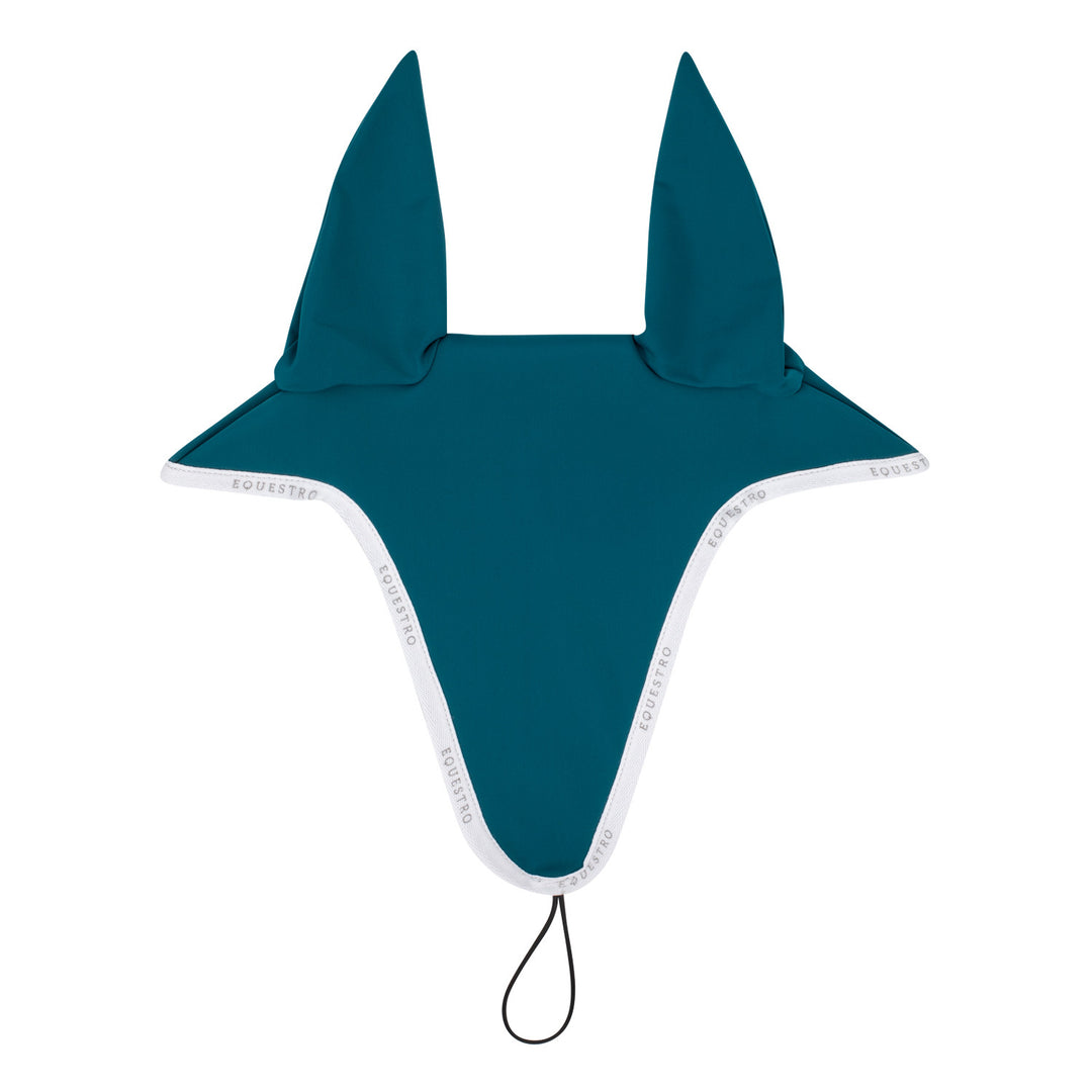 Fly veil in technical fabric with noseband at PETROL/WHITE