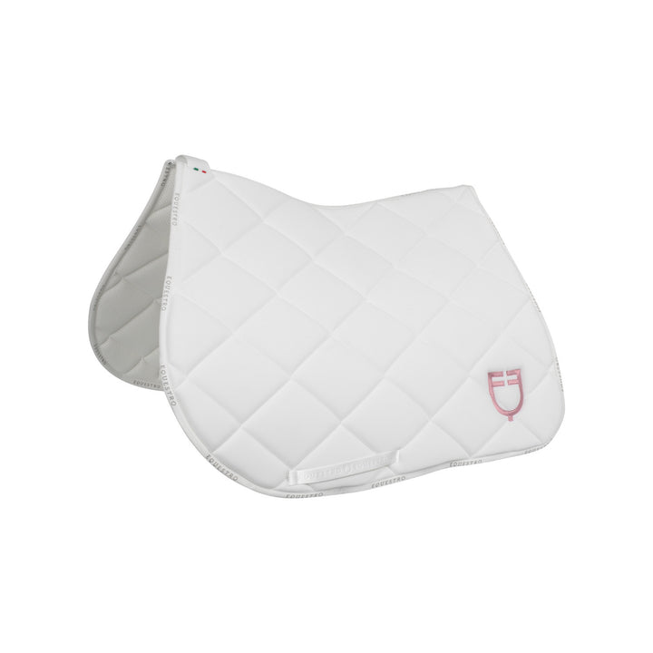 Jumping saddle pad with multicolor logo WHITE/WHITE/BALLERINA (13-2807)