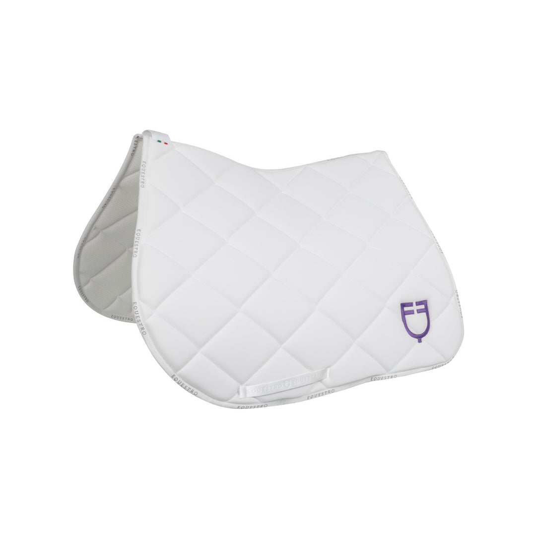 Jumping saddle pad with multicolor logo WHITE/HITE/DAHLIA PURPLE (17-3834)