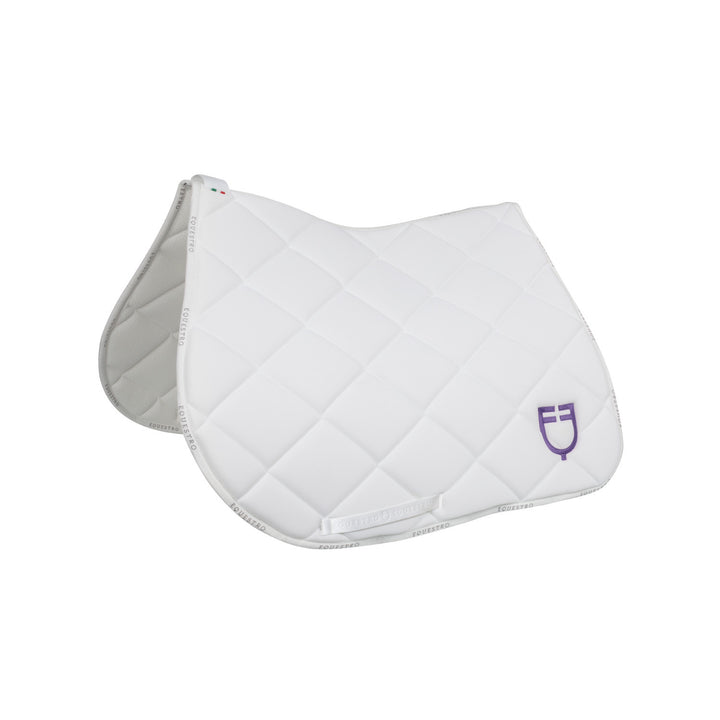 Jumping saddle pad with multicolor logo WHITE/HITE/DAHLIA PURPLE (17-3834)
