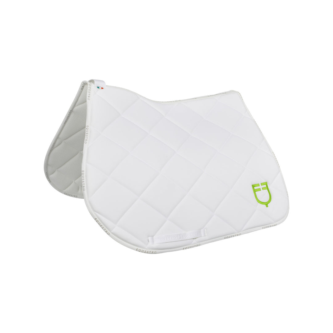 Jumping saddle pad with multicolor logo WHITE/WHITE/LIME GREEN (14-0452)