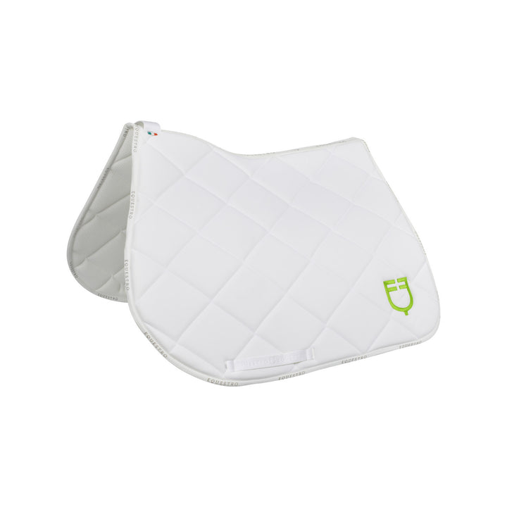 Jumping saddle pad with multicolor logo WHITE/WHITE/LIME GREEN (14-0452)