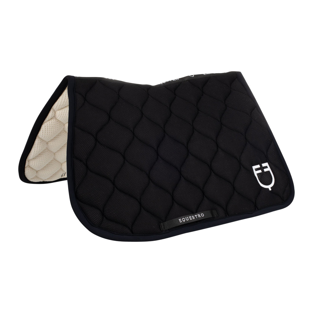Logo mesh fabric jump saddle pad BLACK