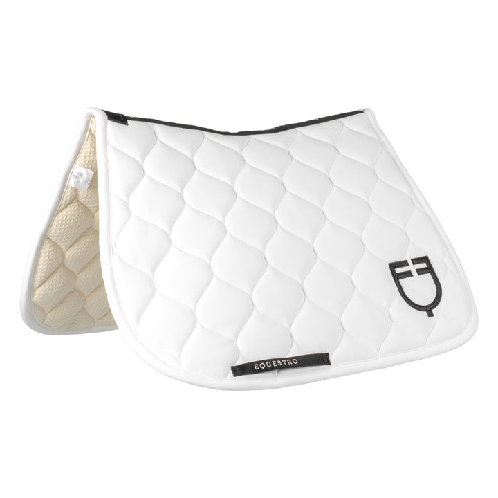 Jumping saddle pad with onion quilting WHITE