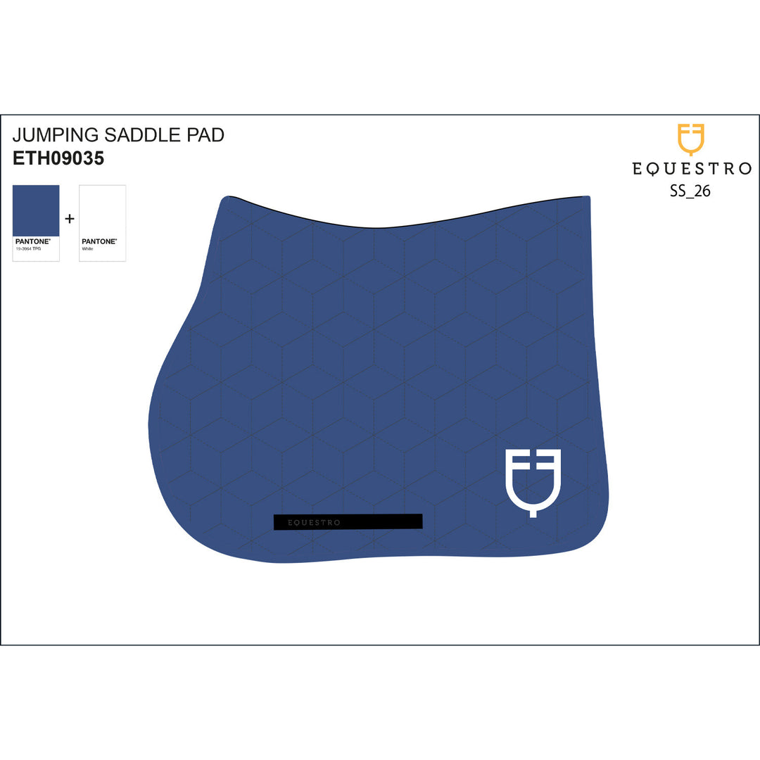 Jumping saddle pad cube quilting BLUE QUARTZ (19-3964)