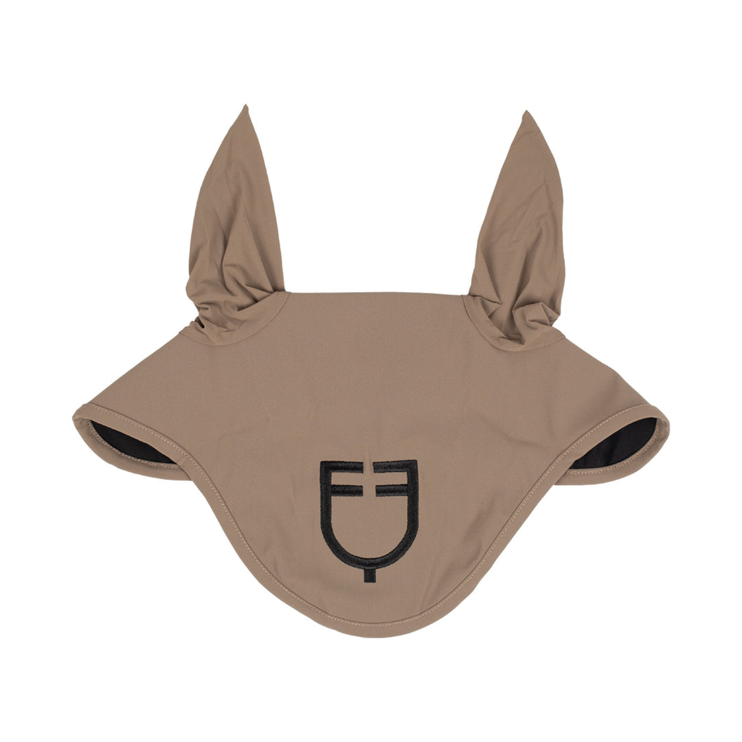 Fly veil stretch technical fabric with logo WALNUT (18-1112)