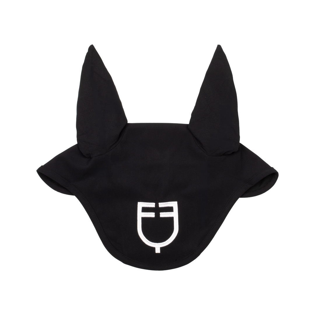 Fly veil stretch technical fabric with logo BLACK