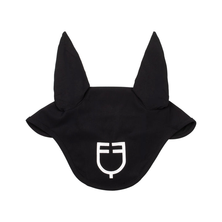 Fly veil stretch technical fabric with logo BLACK