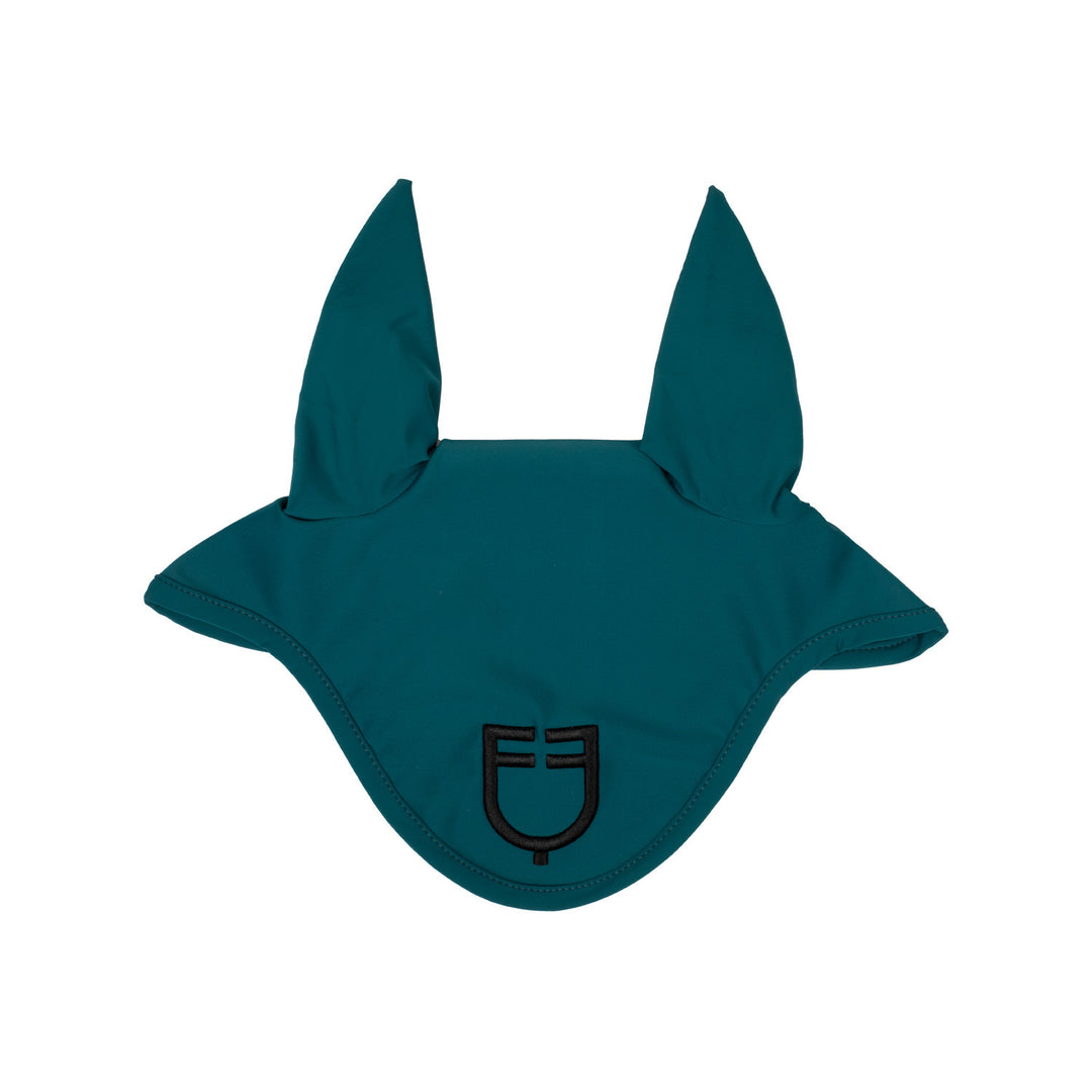 Fly veil in technical fabric with logo PETROL/BLACK