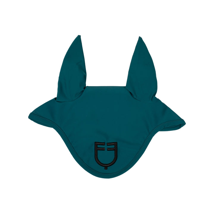 Fly veil in technical fabric with logo PETROL/BLACK