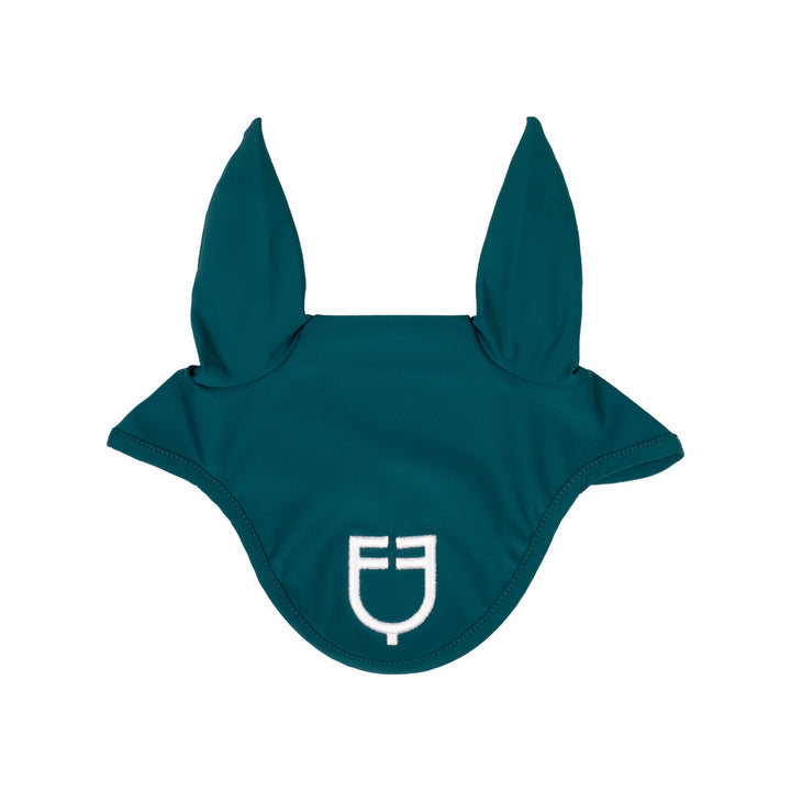 Fly veil in technical fabric with logo PETROL/WHITE