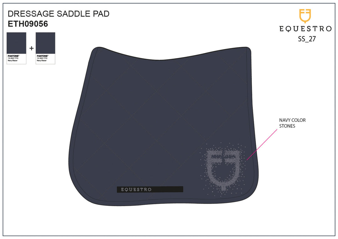 Jumping saddle pad with rhinestone logo NAVY BLAZER (19-3923)/NAVY BLAZER (19-3923)