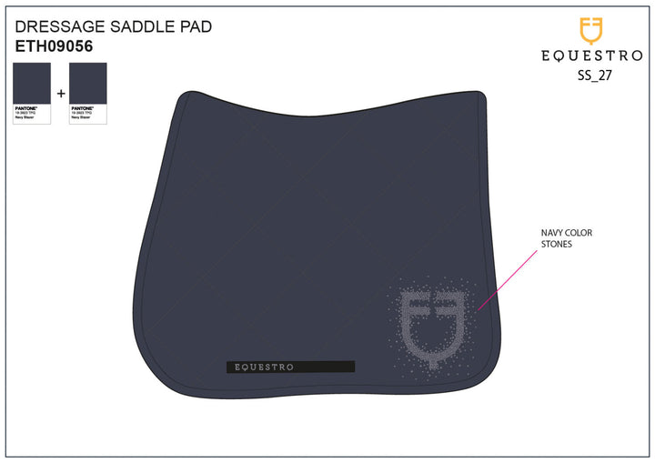 Jumping saddle pad with rhinestone logo NAVY BLAZER (19-3923)/NAVY BLAZER (19-3923)