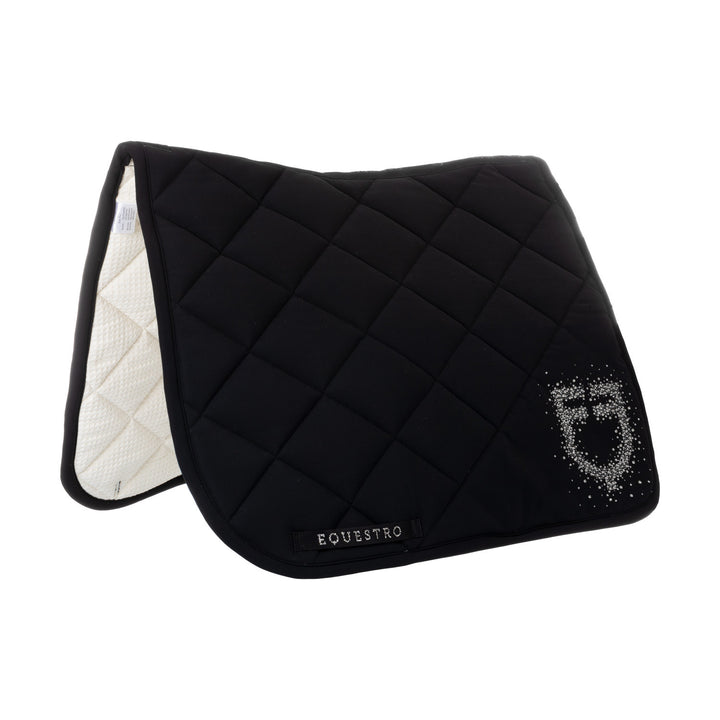 Dressage saddle pad with rhinestone logo