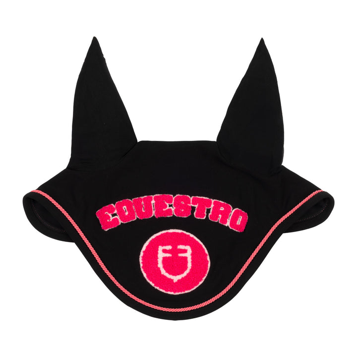 Fly veil in technical fabric with sponge logo BLACK/HONEYSUCKLE (18-2120)