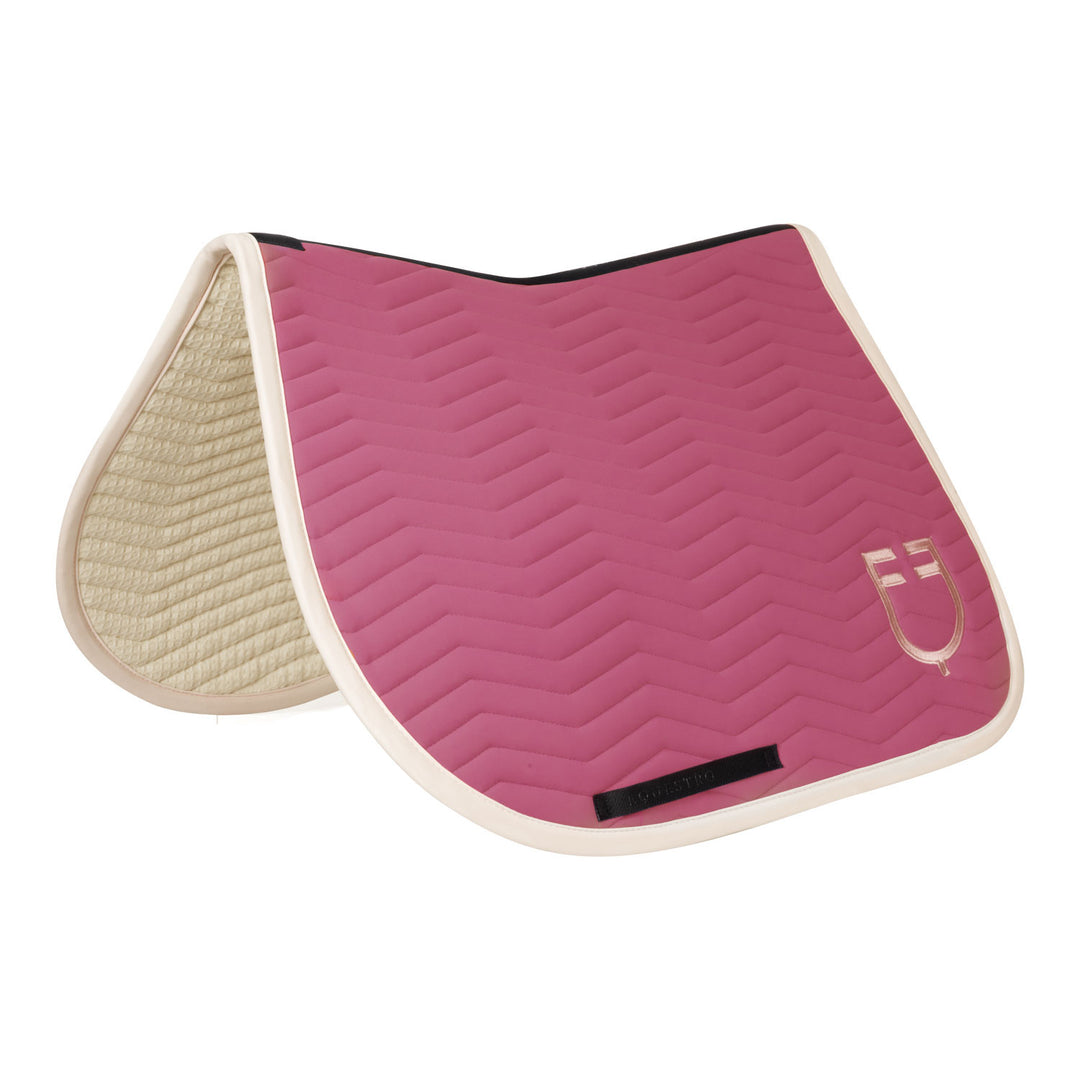 Wave Quilting jumping saddle pad in technical CHATEAU ROSE (17-2120)/ANTIQUE WHITE (11-0105)