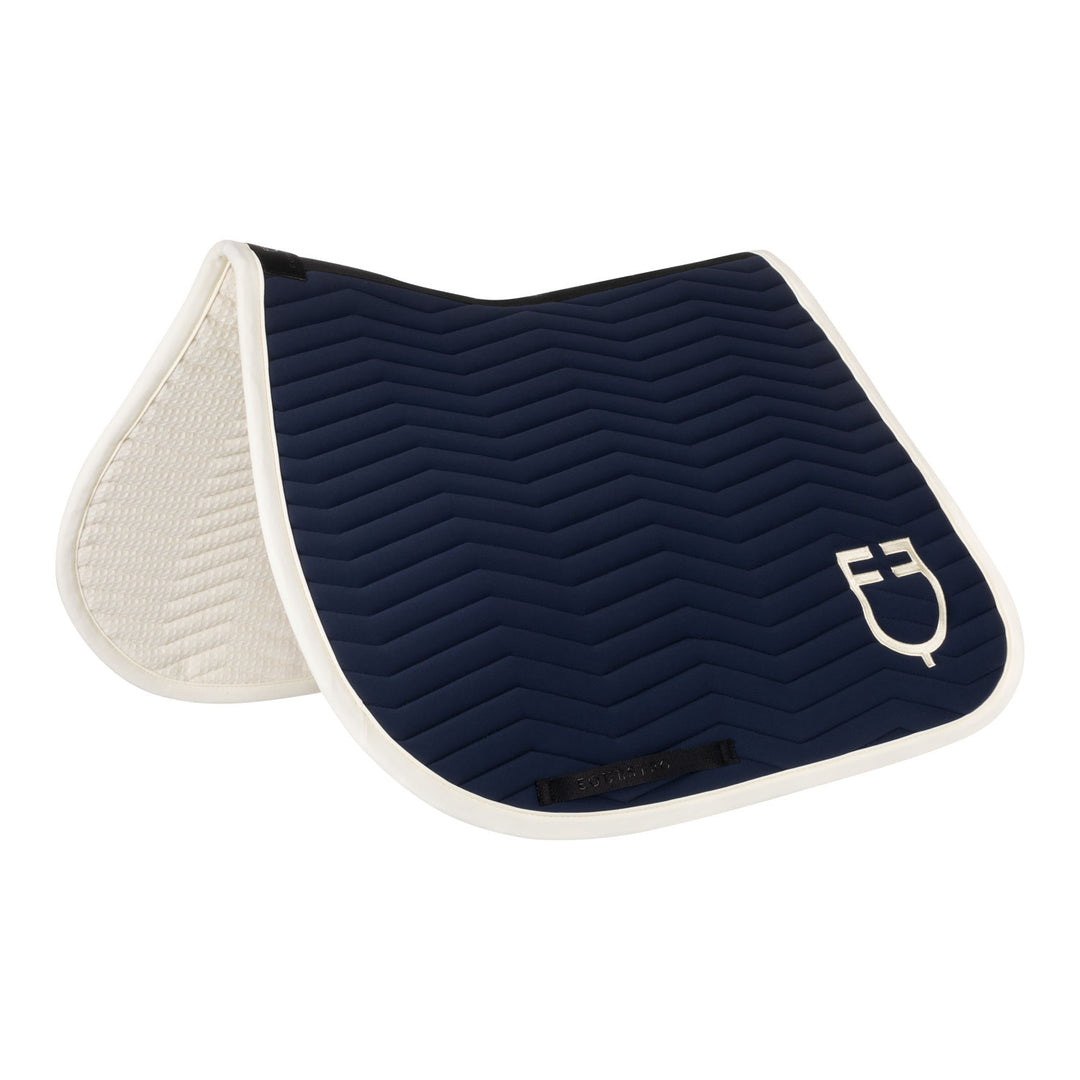 Wave Quilting jumping saddle pad in technical NAVY BLAZER (18-3923)/ANTIQUE WHITE (11-0105)