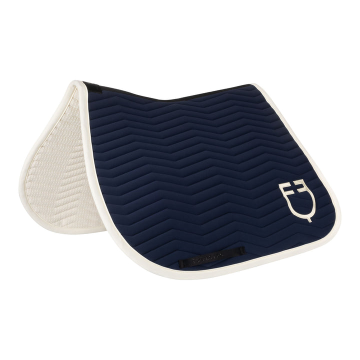 Wave Quilting jumping saddle pad in technical NAVY BLAZER (18-3923)/ANTIQUE WHITE (11-0105)