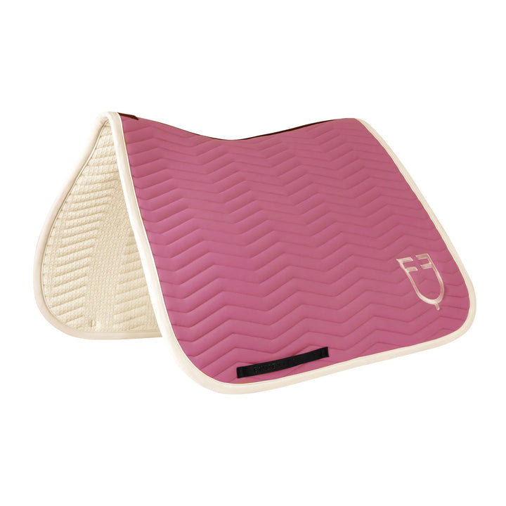 Wave Quilting dressage saddle pad in technica CHATEAU ROSE (17-2120)/ANTIQUE WHITE (11-0105)