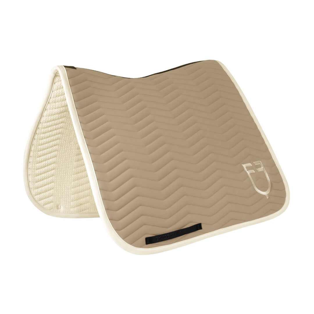 Wave Quilting dressage saddle pad in technica OXFORD TAN (15-1306)/ANTIQUE WHITE (11-0105)