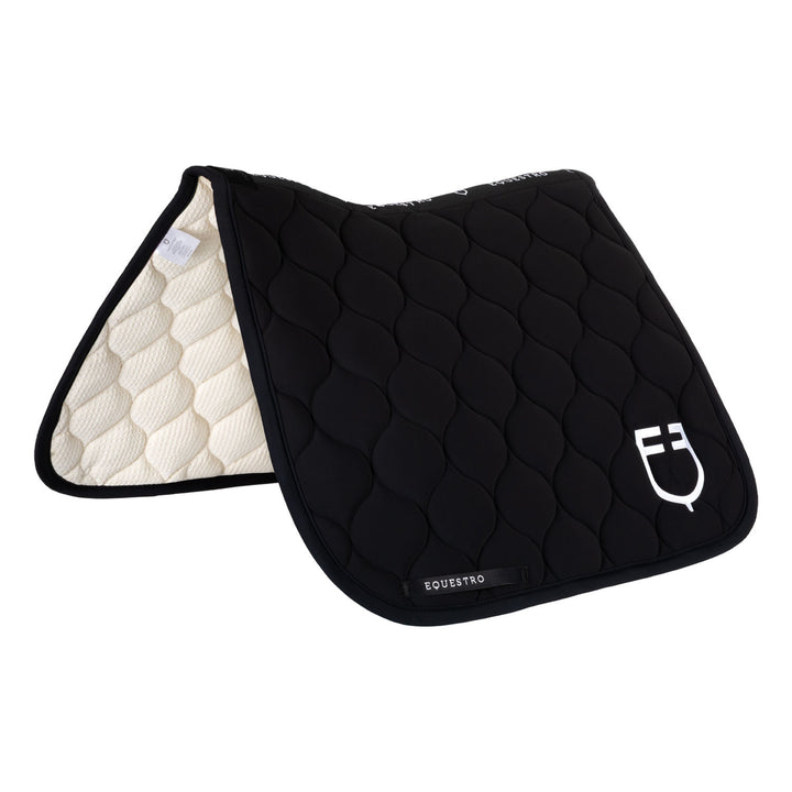 Dressage saddle pad with onion quilting BLACK